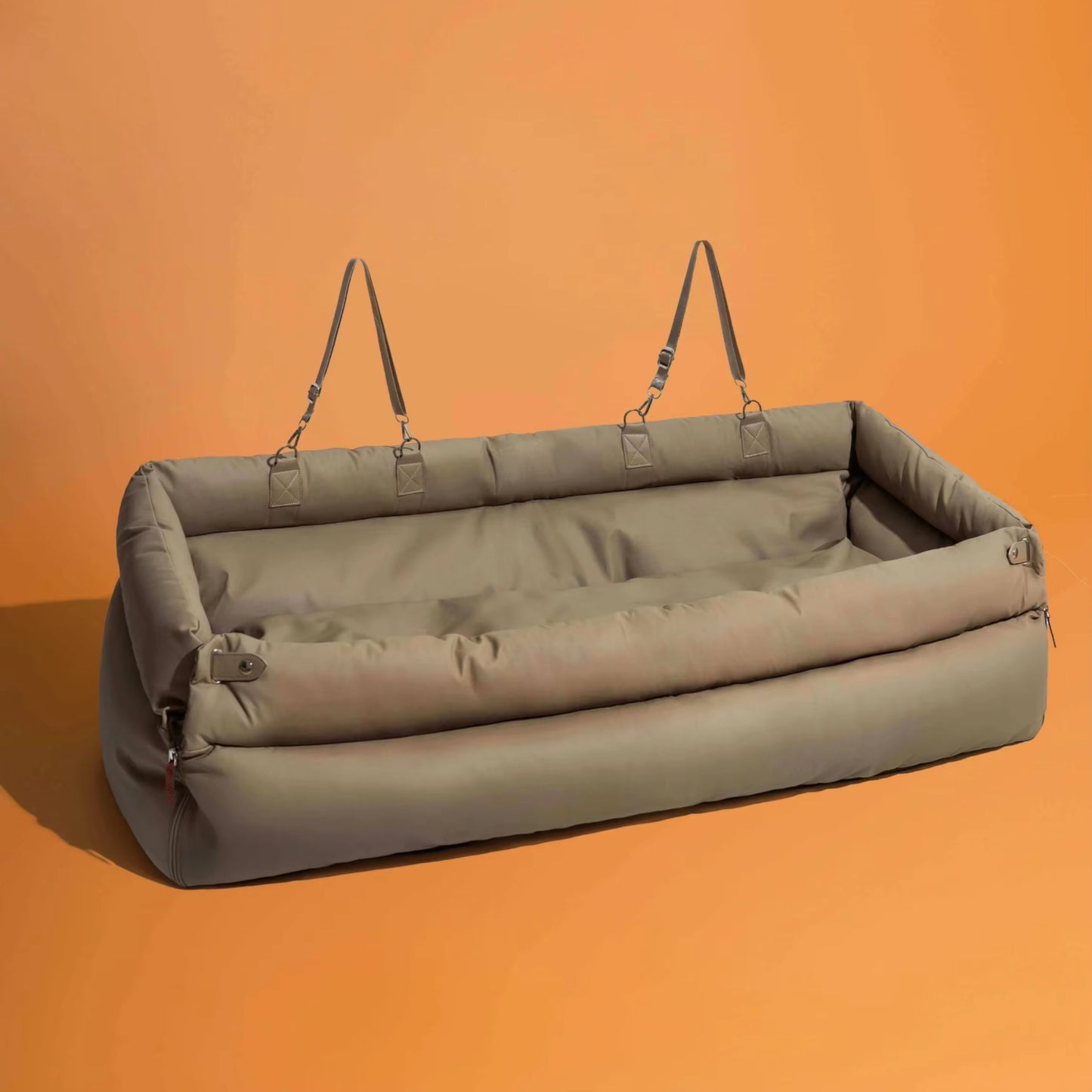 Luxury Dog Beds Faux Leather Dog Car Seat Booster Double Seats Pet Car Seat Bed with Safety Buckle Customized LOGO Pet Beds