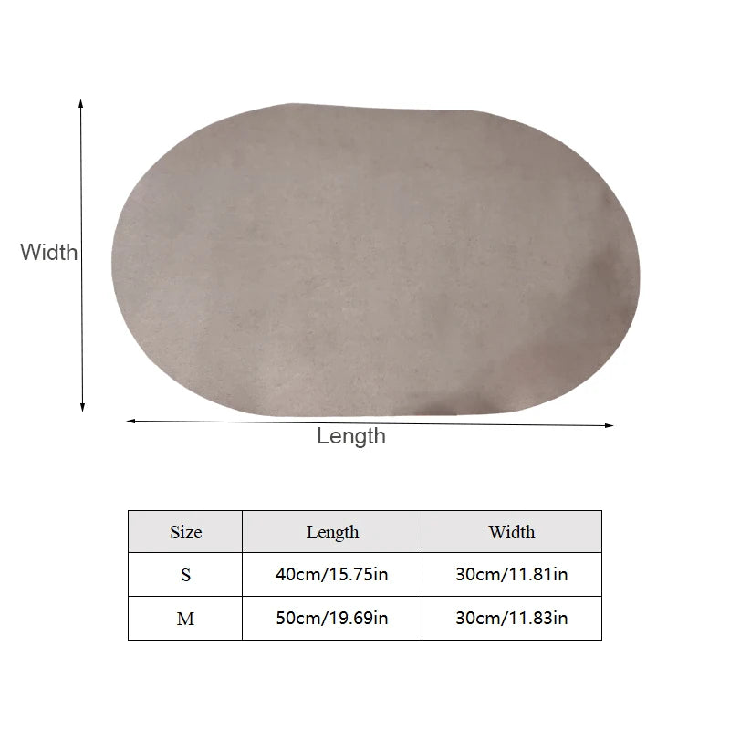 Oval Pet Feeding Mat Absorbent Pet Placemat for Cats Dogs Non-Slip Dog Water Dispenser Mat Quick-Dry Cat Feeding Mat Pet Supply