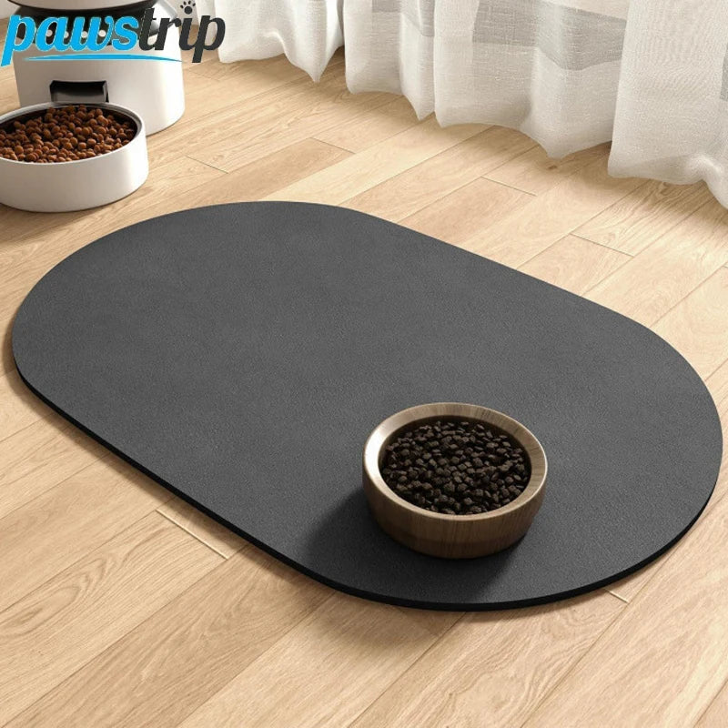 Oval Pet Feeding Mat Absorbent Pet Placemat for Cats Dogs Non-Slip Dog Water Dispenser Mat Quick-Dry Cat Feeding Mat Pet Supply
